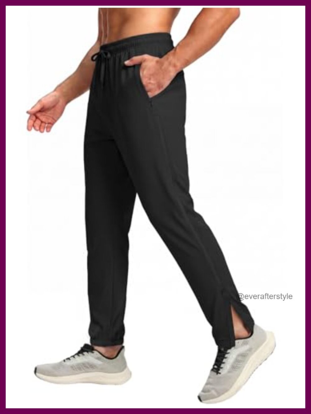 Auxo Men's Track Pants Joggers 4-Way Stretch Quick-Dry Tapered Gym Running